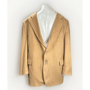Boston Traders Wool Men's Blazer 46 Long Tan 2 Button‎ Made In Hungary